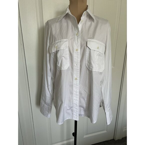 Madewell $88 Poplin Utility-Pocket Button-Up Shirt, White Size 4 NU471 - Picture 6 of 15